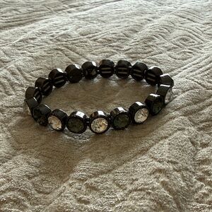 LOFT Black and Silver Gemstone Bracelet